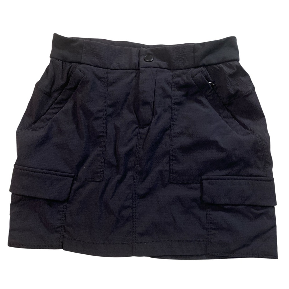 Athleta Trekkie Skort Womens 6 Black Shorts Hiking Cargo Pockets Stretch Nylon